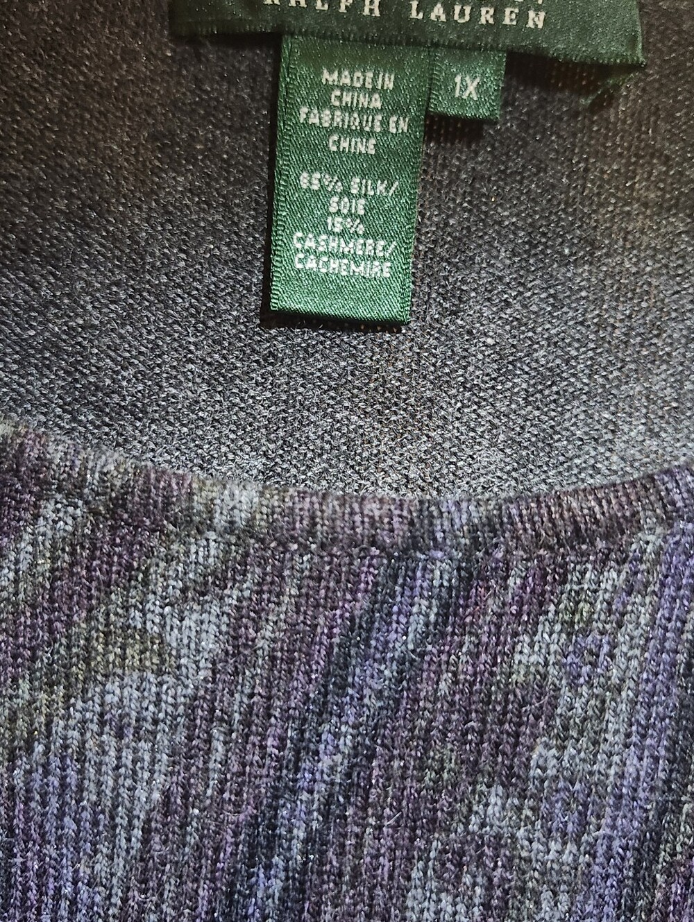 Ralph Lauren Purple Multi-Color Crewneck Sweater